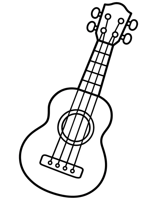 Easy Ukulele coloring page