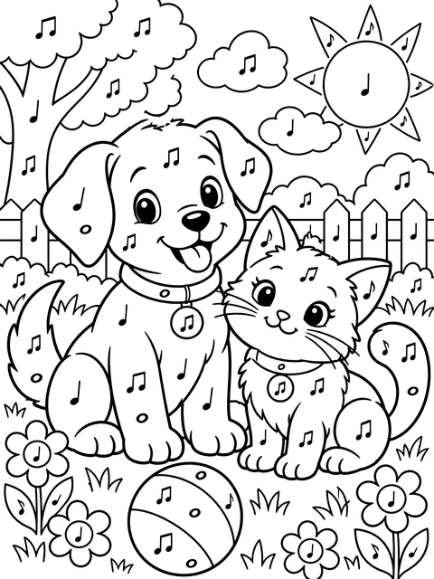 Color-by-note worksheet coloring page
