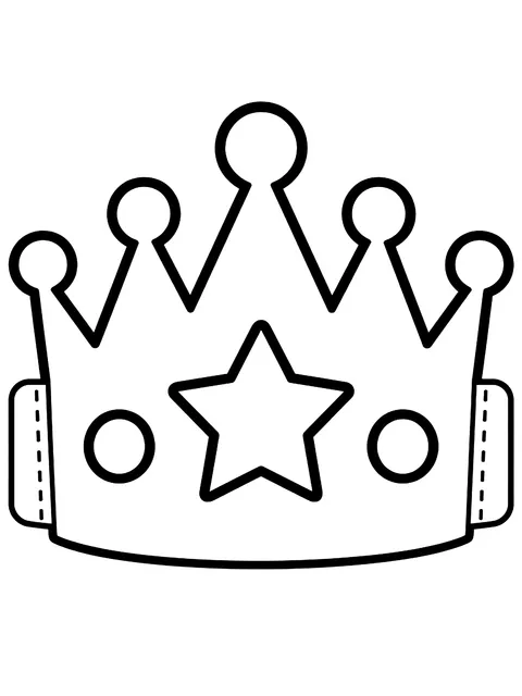 Easy Paper party crown to cut out coloring page