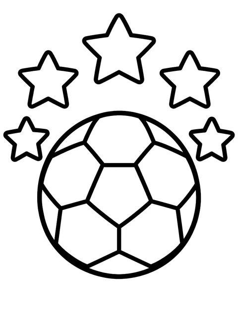 Easy Goal page with five stars to fill in coloring page