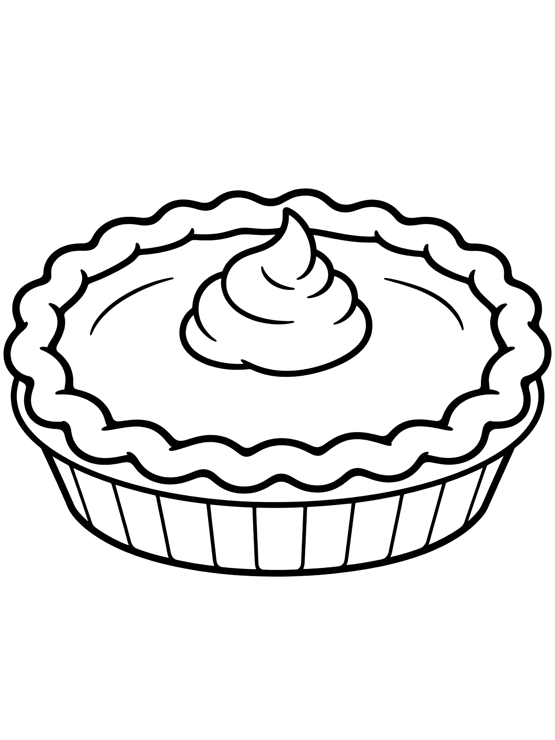 Easy Pumpkin pie cooling on a counter coloring page