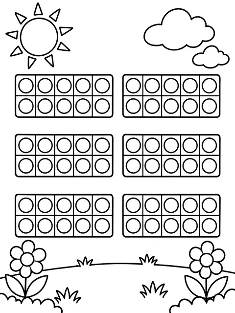 Ten frames to color coloring page