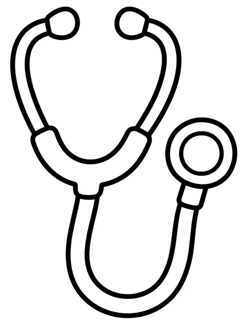 Easy Stethoscope coloring page