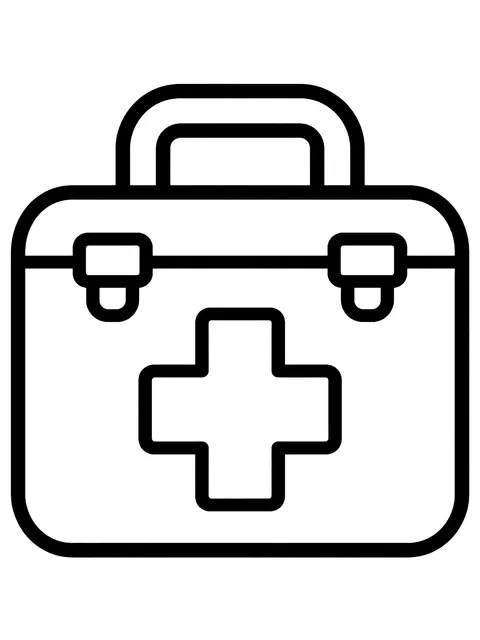 Easy First aid kit coloring page