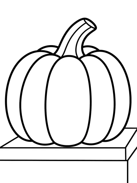 Easy Pumpkin on a porch step coloring page