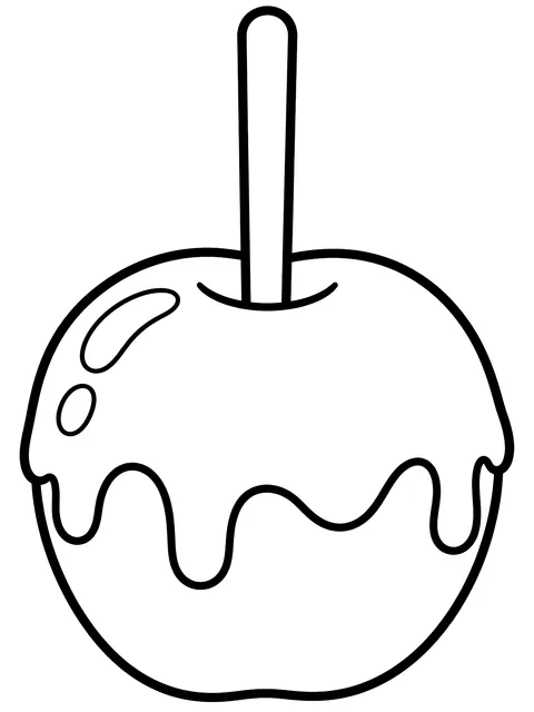 Easy Caramel apples on sticks coloring page
