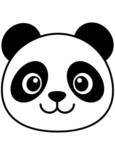 Easy Simple panda face coloring page