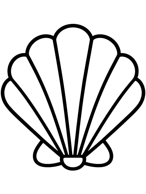Easy Large scallop pattern coloring page