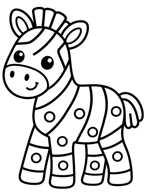 Easy Bold stripes and dots coloring page