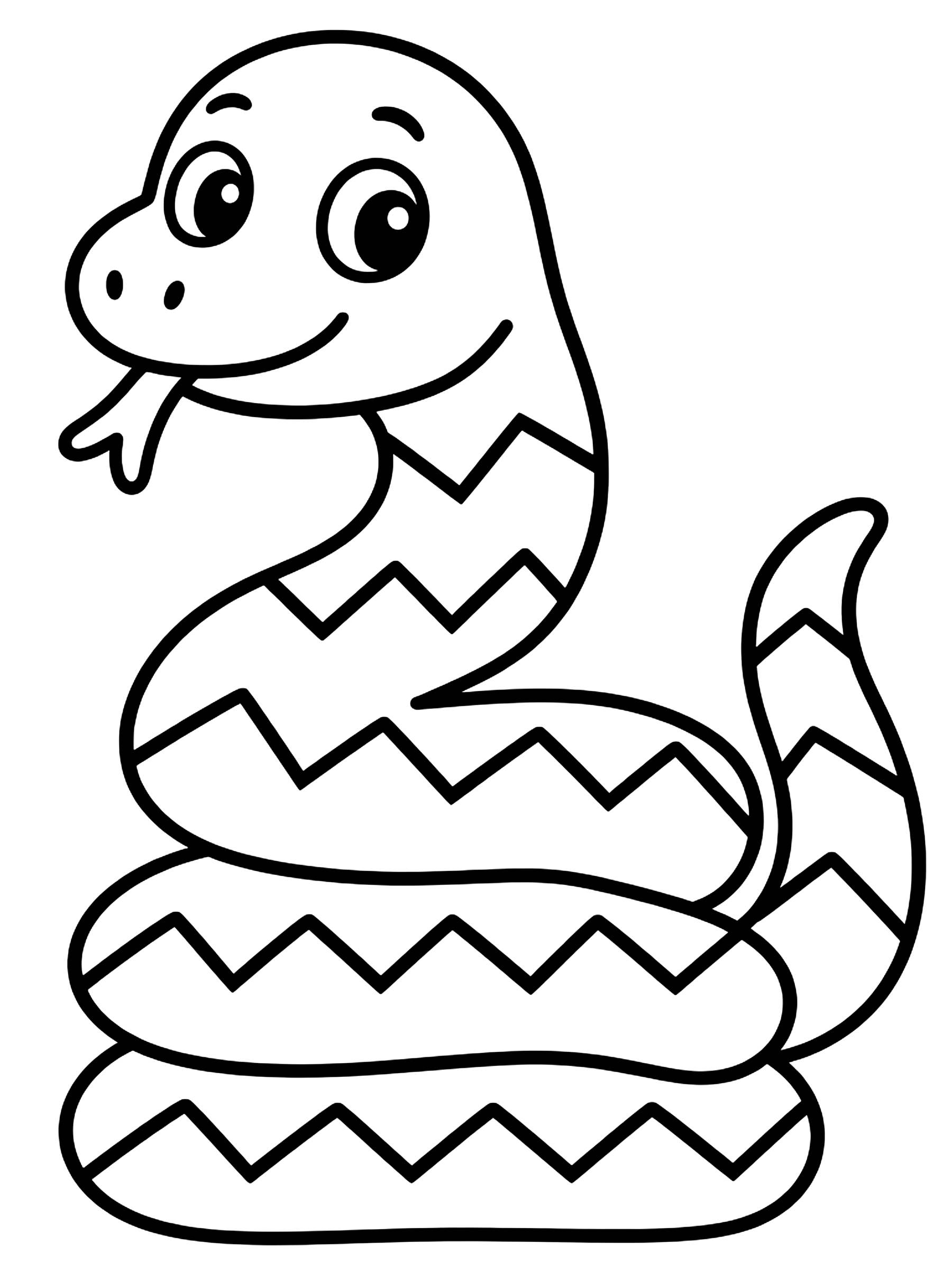 Easy Zigzag rows coloring page
