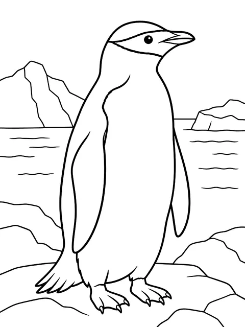 Chinstrap penguin coloring page
