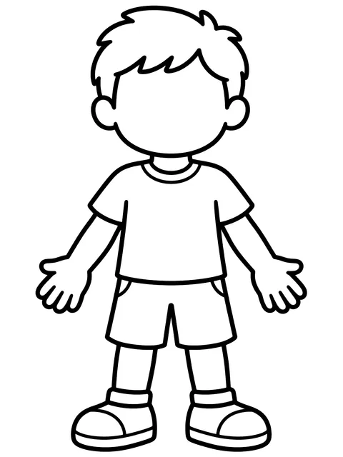 Easy Blank person outline coloring page