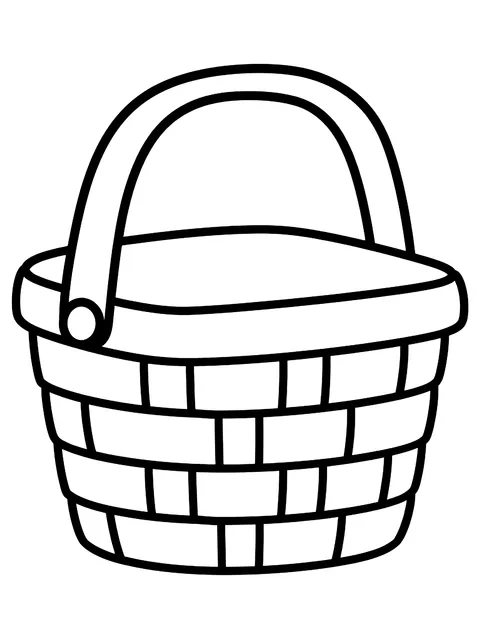 Easy Picnic basket coloring page