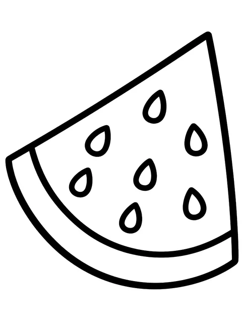Easy Watermelon wedge coloring page