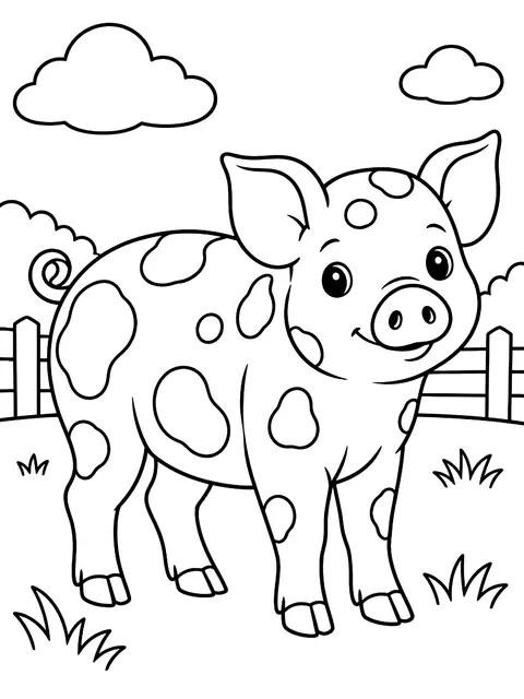 Spotted pig coloring page