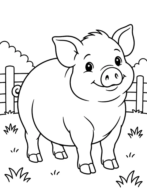 Potbellied pig coloring page
