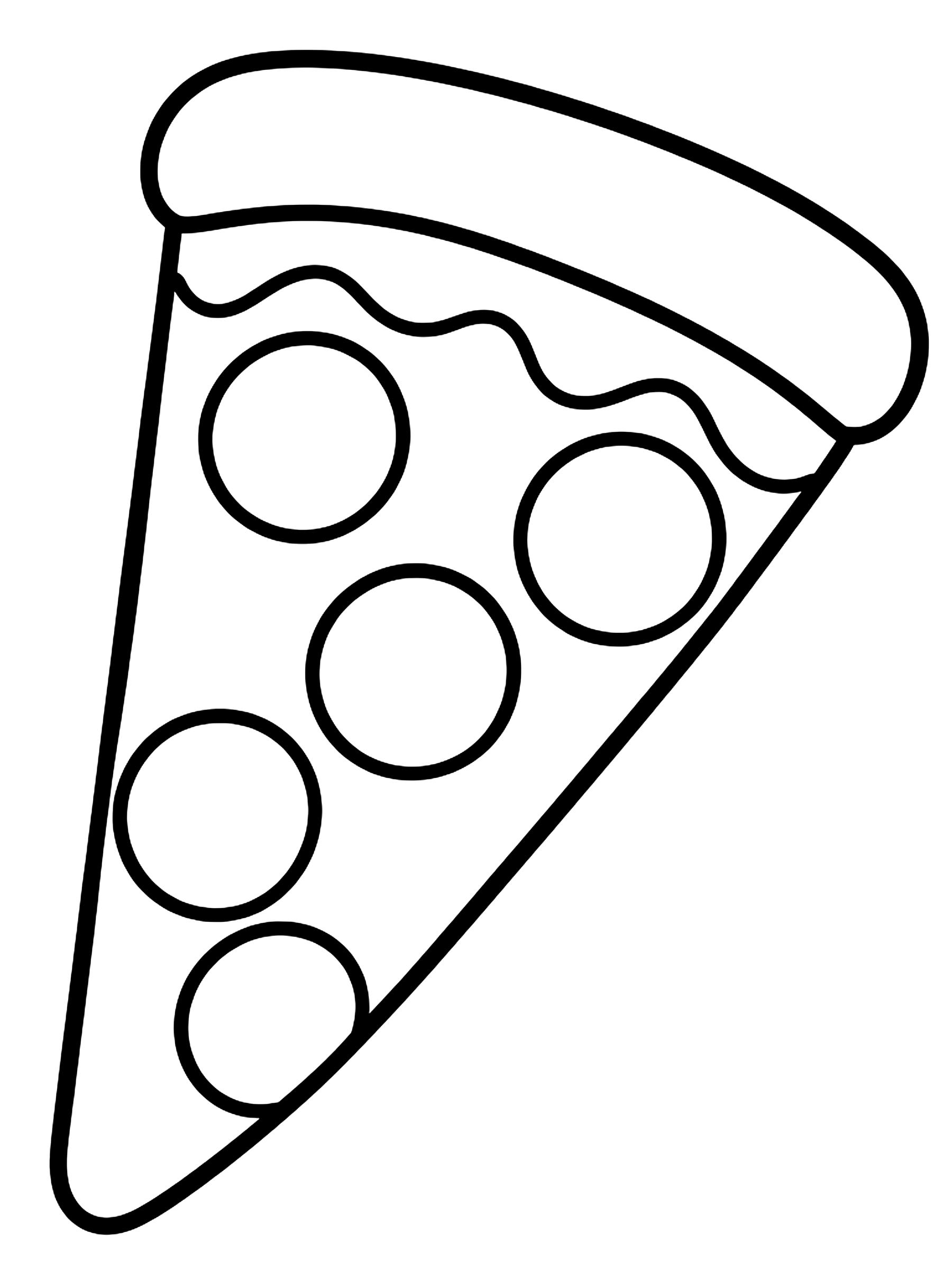 Easy Pizza slice with pepperoni coloring page