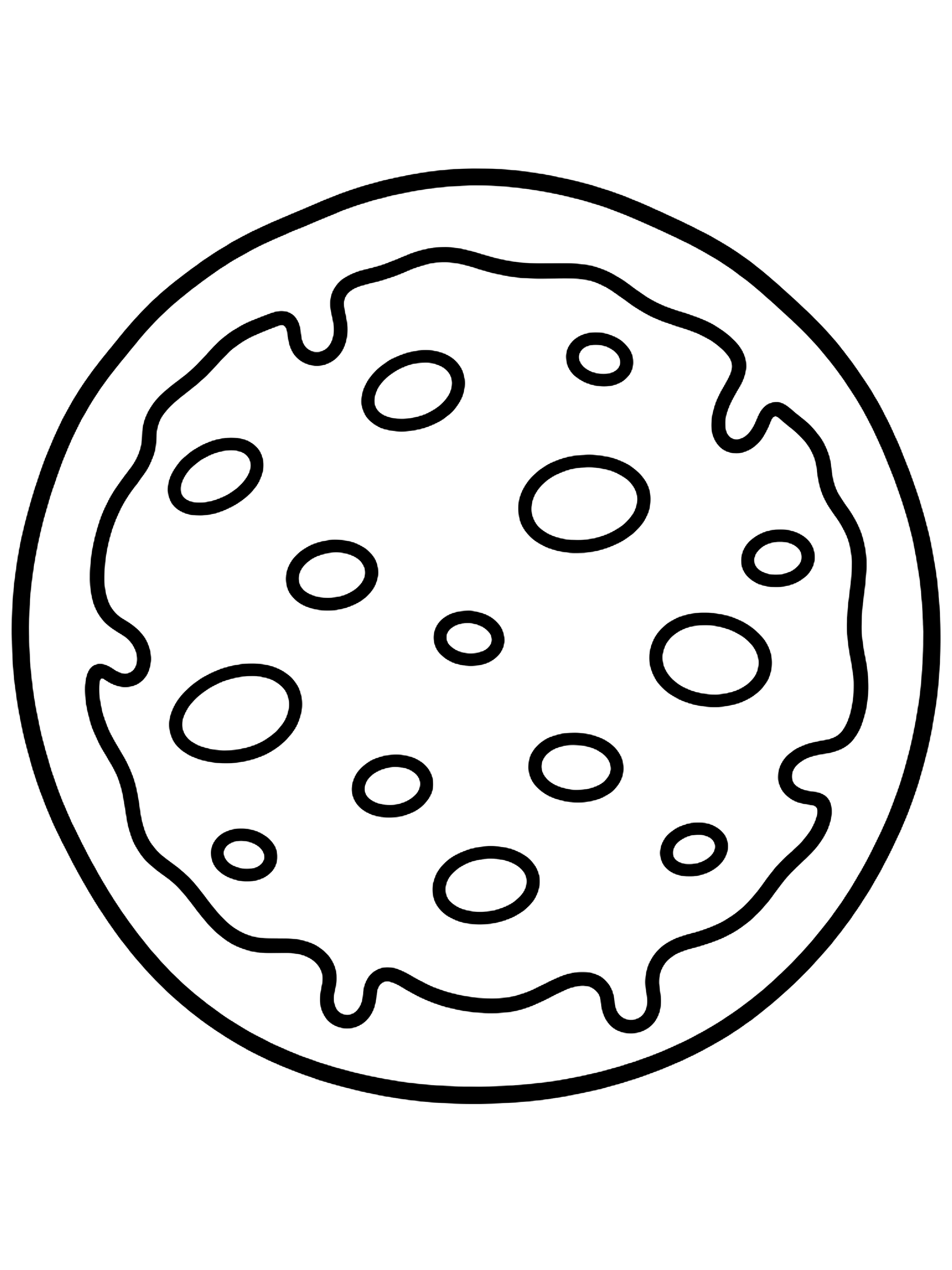 Easy Plain cheese pizza to top yourself coloring page
