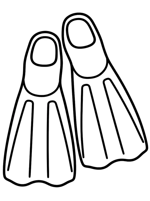 Easy Pair of flippers coloring page