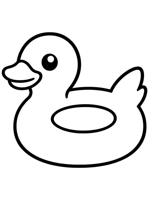 Easy Duck-shaped float coloring page