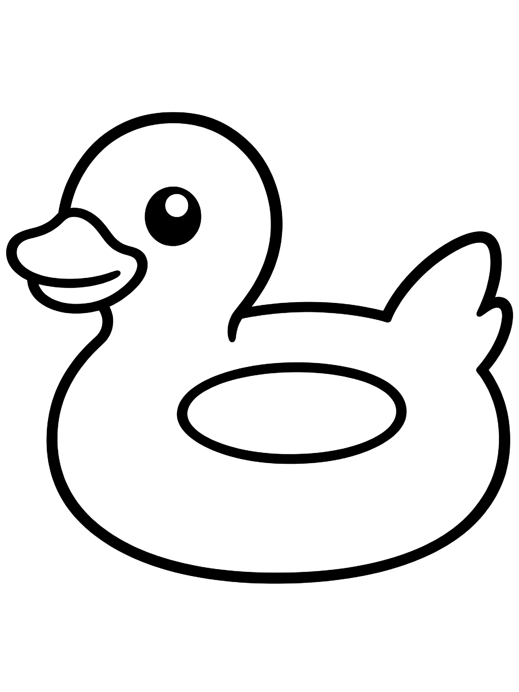 Easy Duck-shaped float coloring page