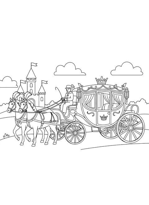 Royal carriage coloring page