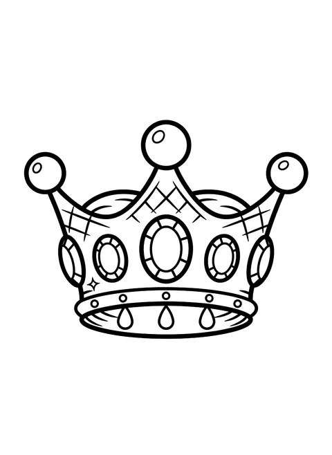 Easy Crown and jewels coloring page