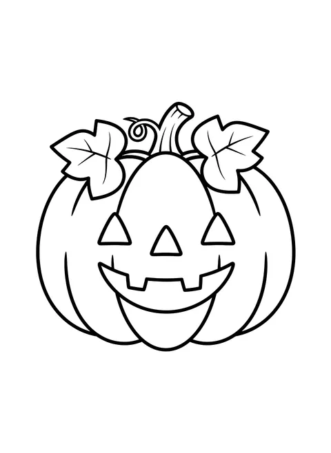 Easy One big pumpkin coloring page