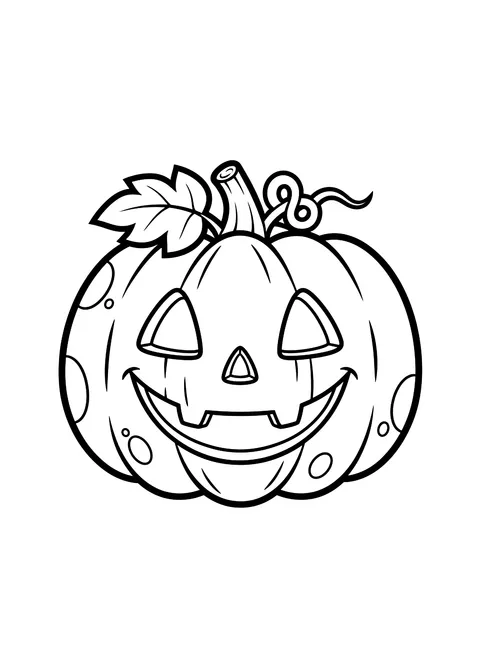 Easy Happy jack-o'-lantern coloring page