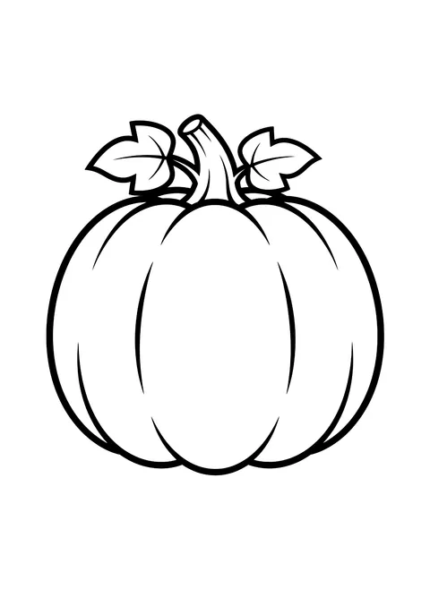 Easy Blank pumpkin to draw a face on coloring page