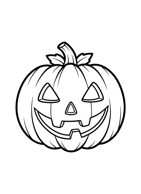 Easy Silly jack-o'-lantern with a crooked grin coloring page