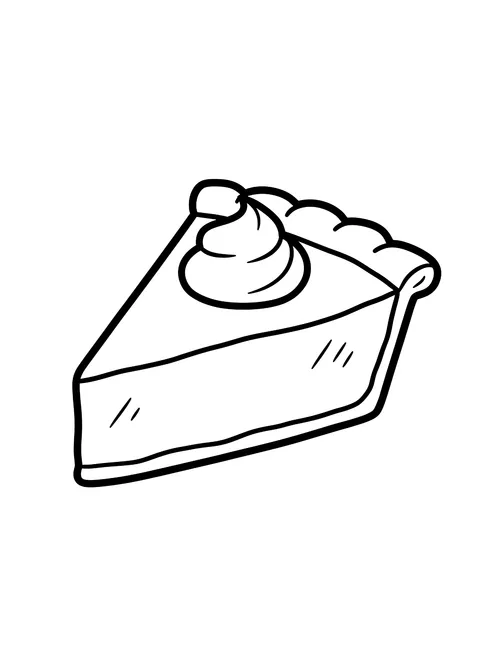 Easy Slice of pumpkin pie coloring page
