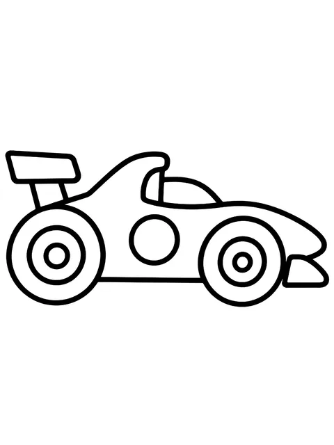 Easy Race car side view coloring page