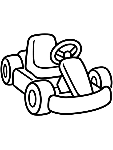 Easy Go-kart coloring page