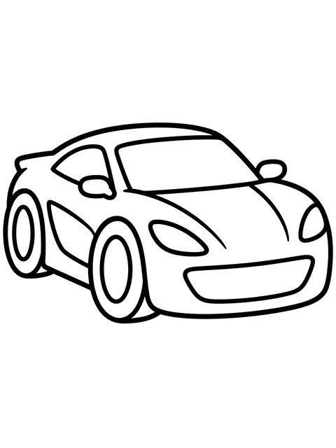 Easy Simple sports car coloring page
