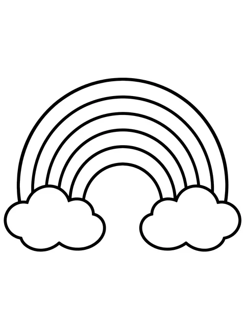 Easy Simple rainbow arch coloring page