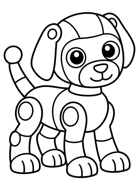 Easy Robot dog coloring page