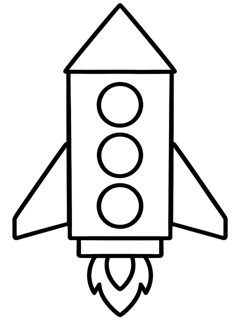 Easy Cardboard box rocket coloring page