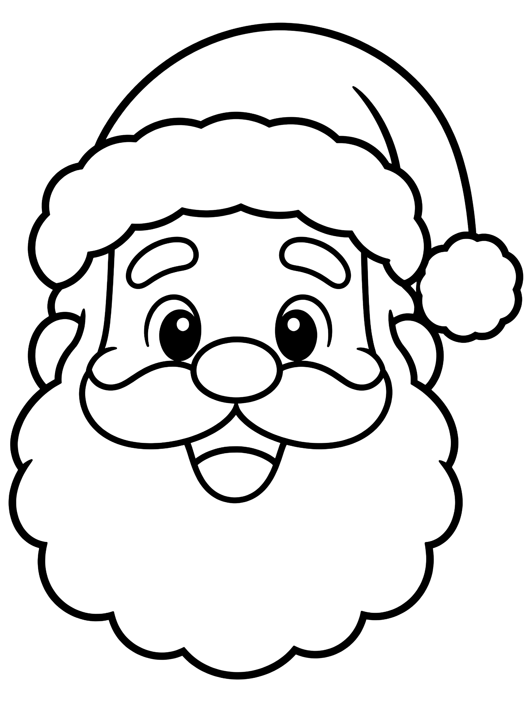 Easy Santa's face coloring page