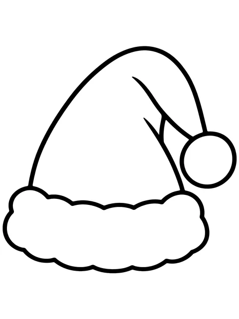 Easy Santa hat coloring page