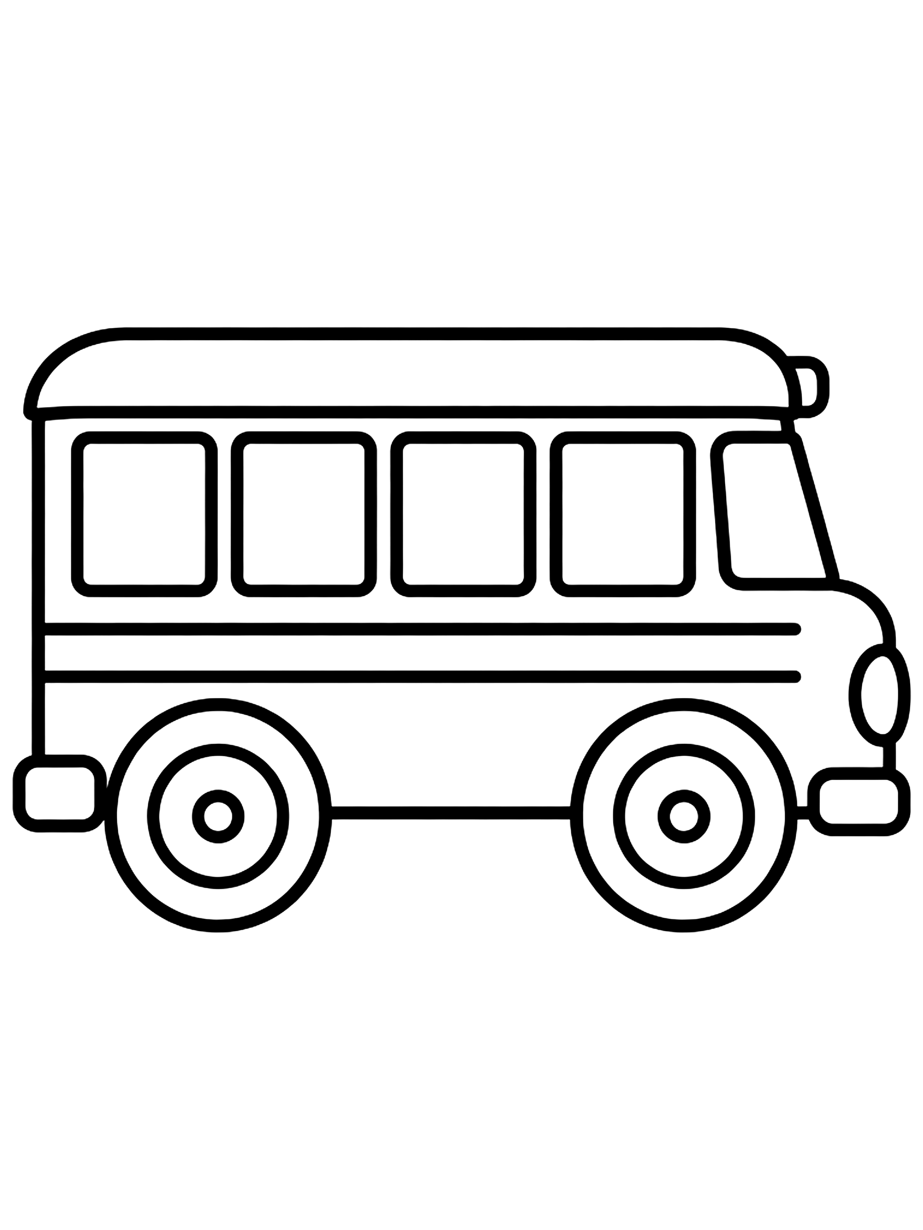 Easy School bus side view coloring page