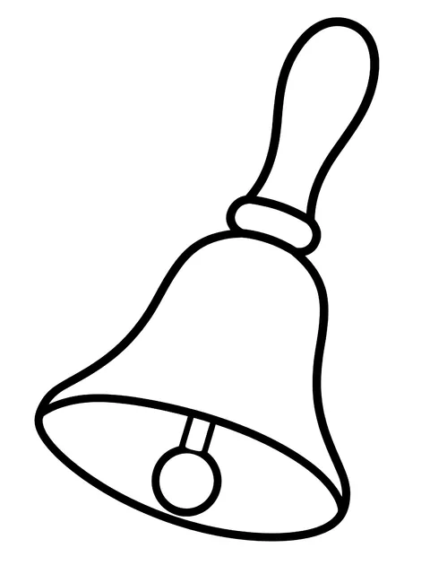 Easy School hand bell coloring page