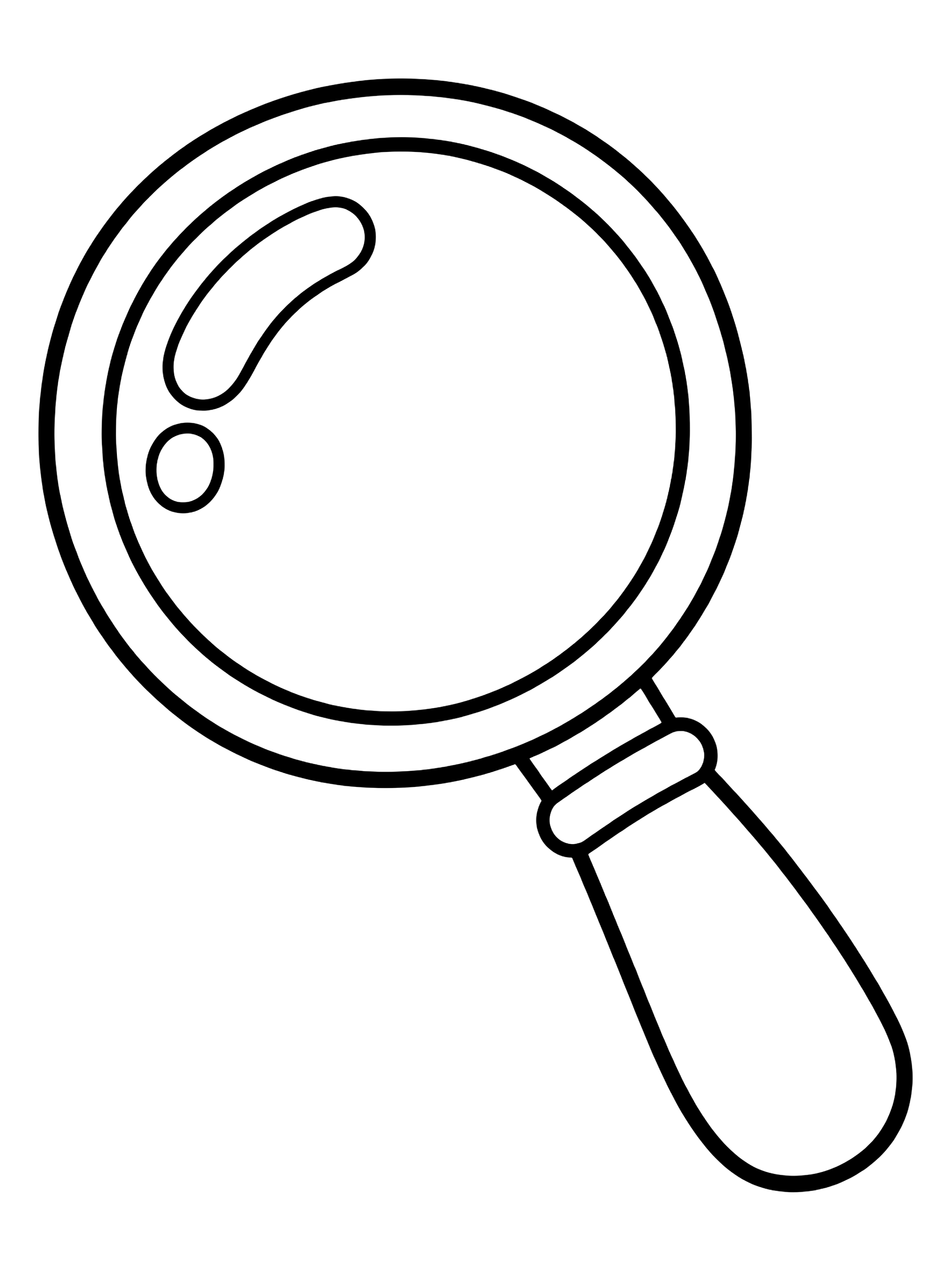 Easy Magnifying glass coloring page