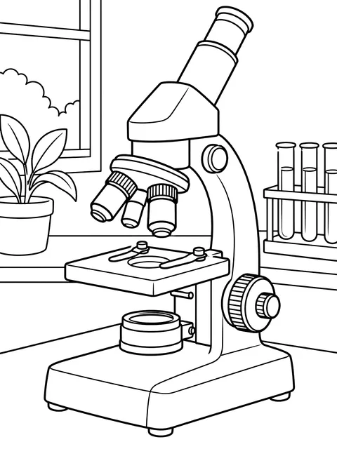 Microscope coloring page