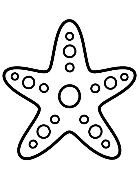 Easy Starfish on the sand coloring page