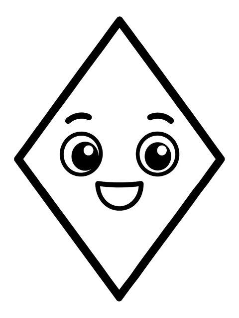 Easy Rhombus (diamond) coloring page