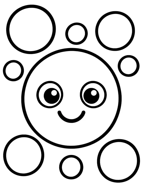 Easy Circles in many sizes coloring page