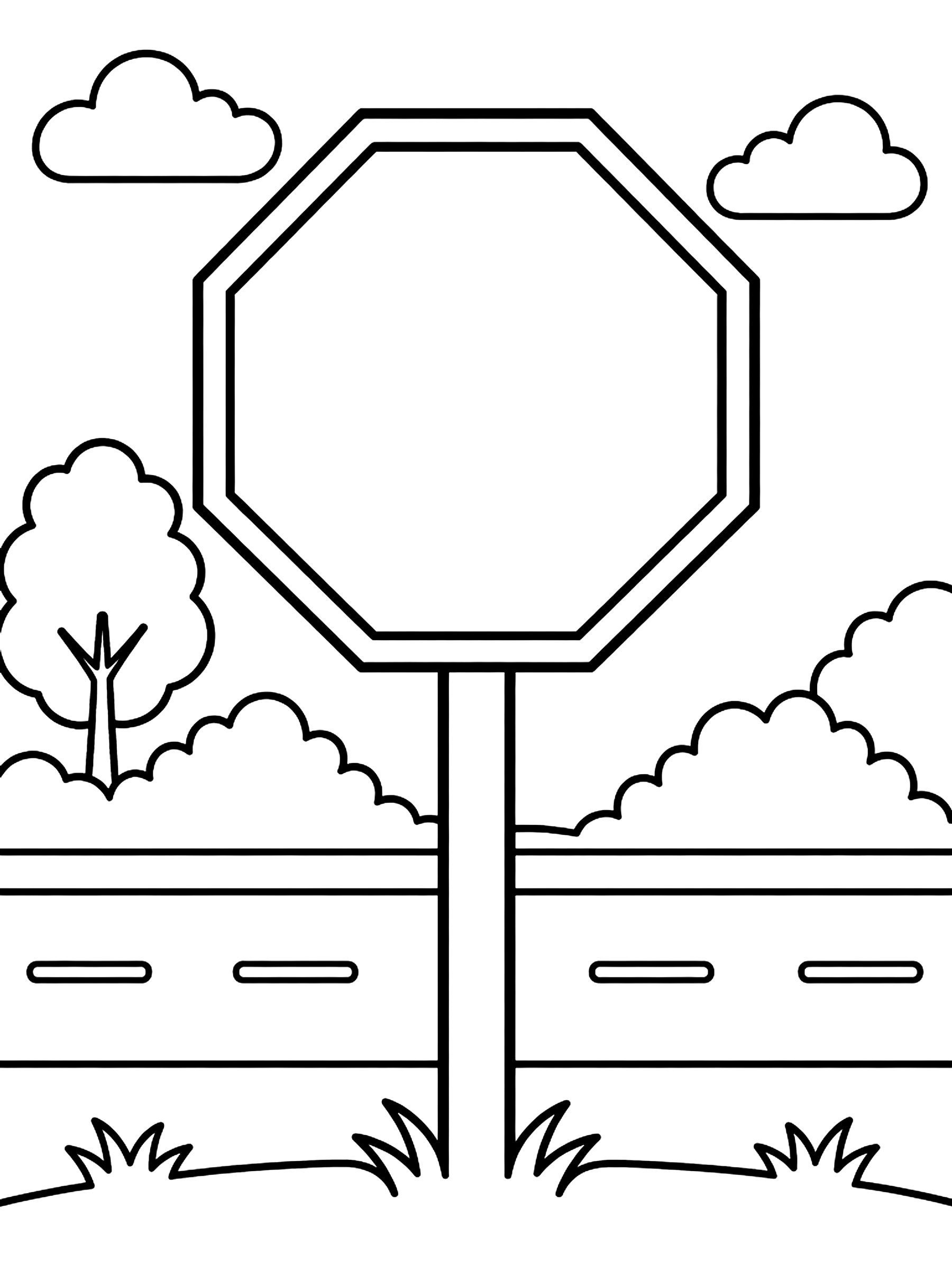 Stop sign octagon coloring page