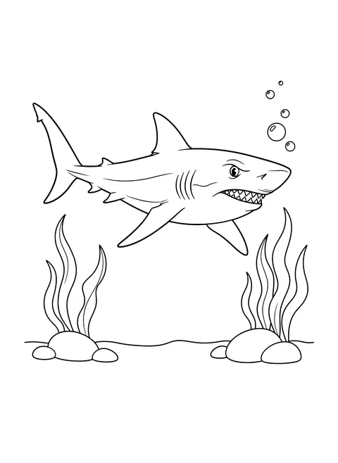 Mako shark coloring page
