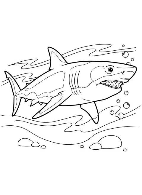 Great white shark coloring page